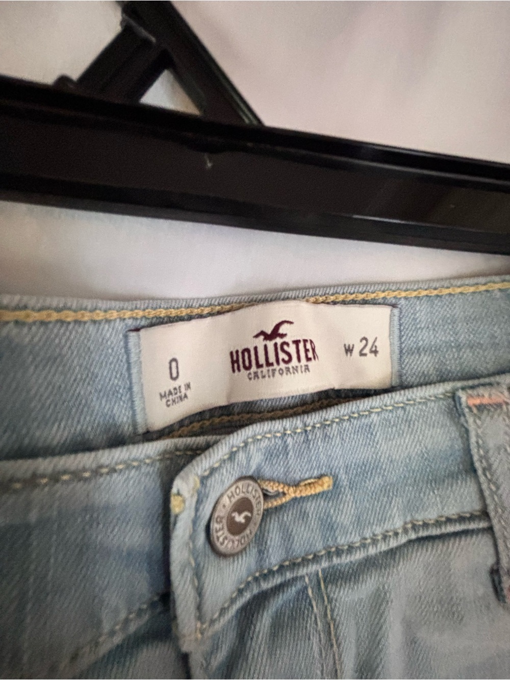 Hollister Faded Light Blue Denim Cutoff Shorts - Picture 2 of 5